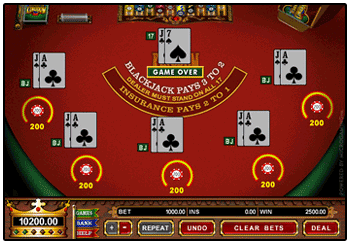 How to play multi-hand blackjack